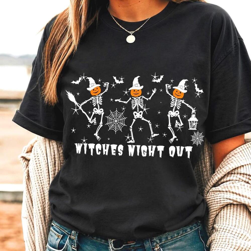 Dancing Skeletons Halloween Shirt, Witches Night Out Tee,